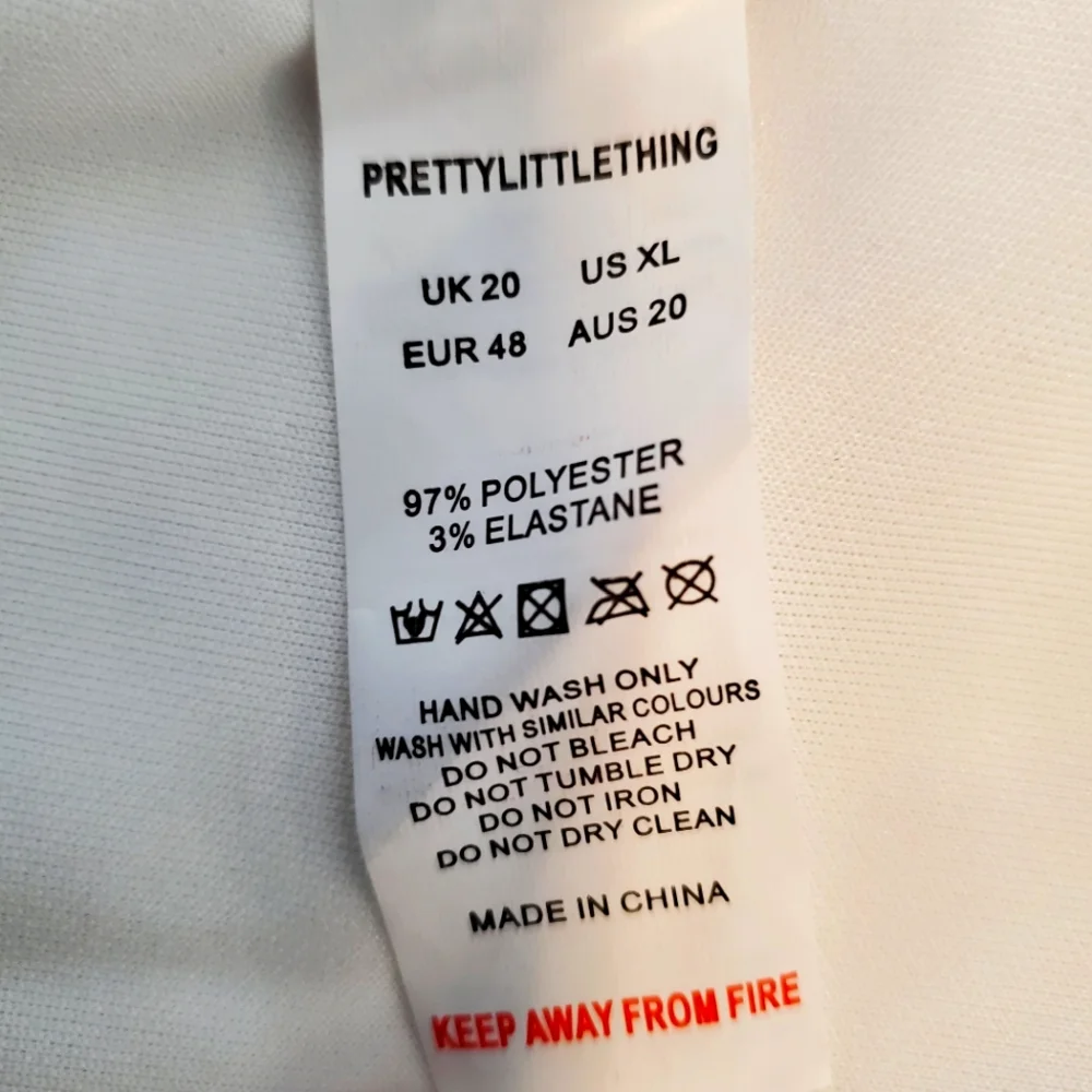 NWT - PrettyLittleThing Dress Size XL White - Picture 6 of 7